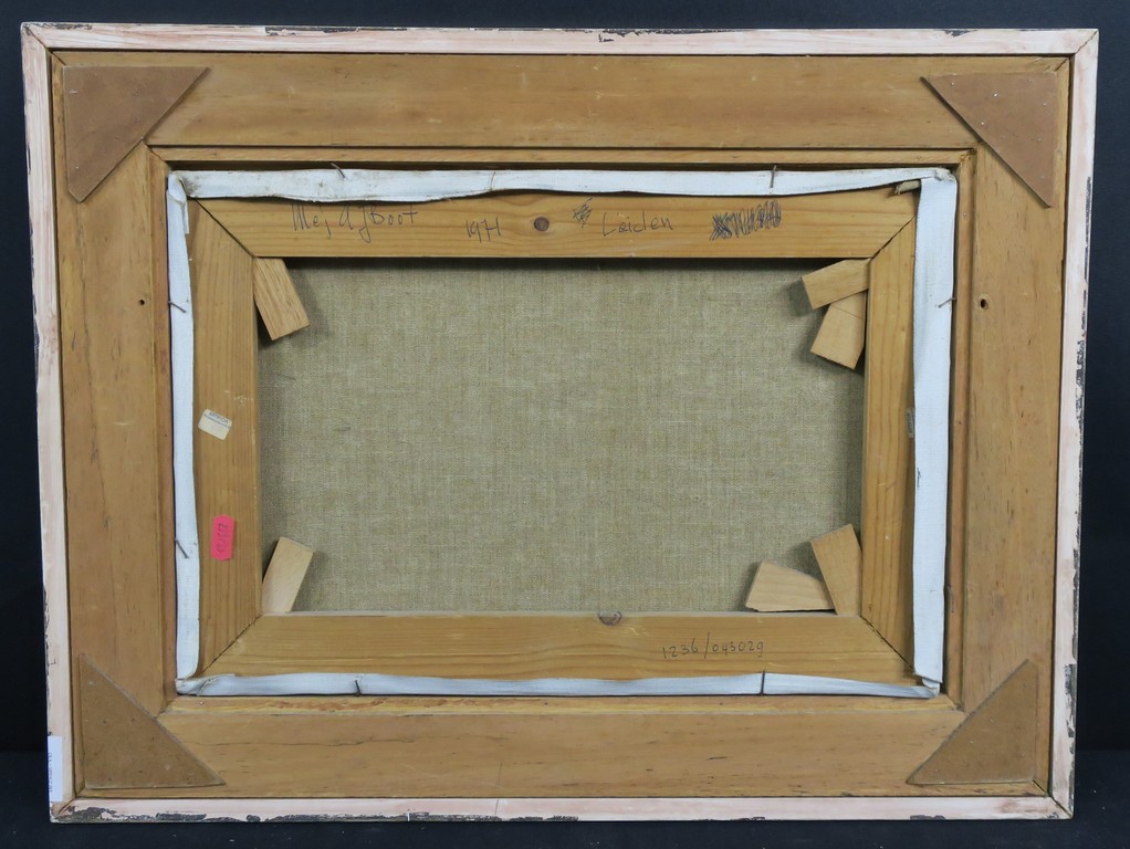 Anneke Boot: Olieverf op doek, Hollands landschap met brug - Ingelijst kopen? Bied vanaf 200!