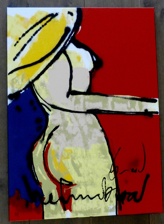 Herman Brood - zeefdruk: Naked Beauty op linnen kopen? Bied vanaf 450!