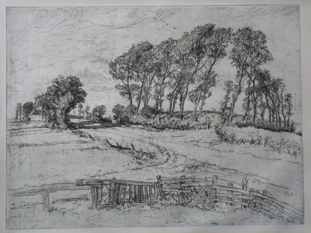 Johan Dijkstra - ets - Landschap kopen? Bied vanaf 350!