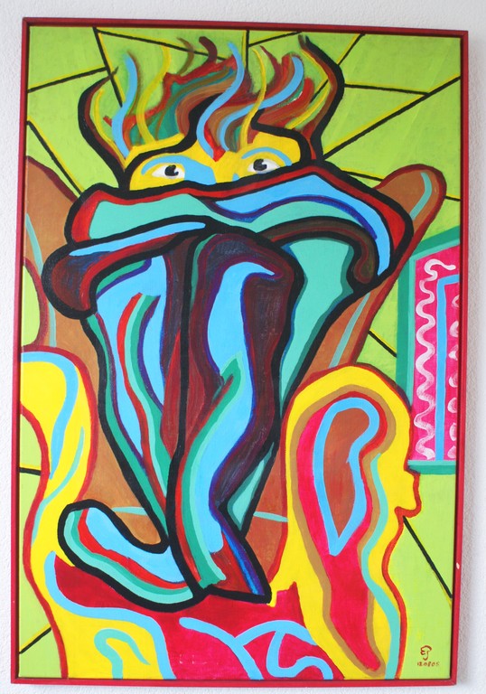 Eric Pool (Amsterdam, 1937-2012) acryl op doek, Groot doek kopen? Bied vanaf 175!