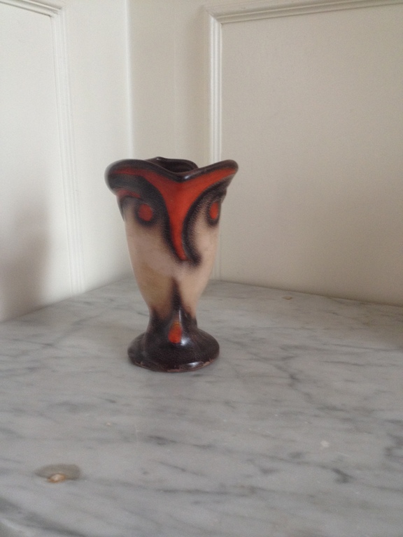 Zenith Gouda, platelen vaas in Sepia ontwerp Willem Stuurman kopen? Bied vanaf 12!