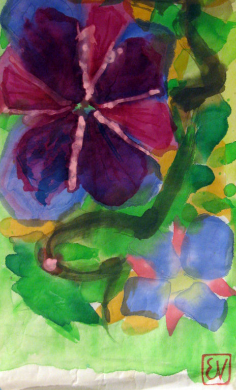 Ernst Vijlbrief - grote aquarel op rijstpapier - 30,5 x 165 cm verkocht voor € 75!