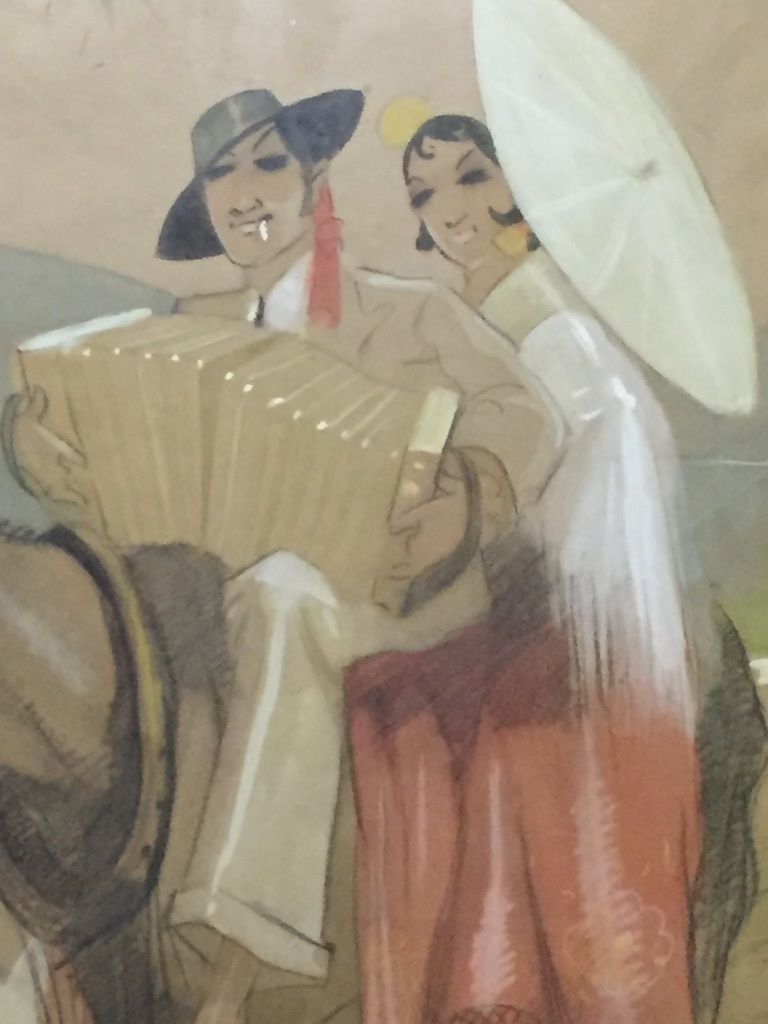 Bernard Leemker 1899-1990.    Spaans tafereel  verkocht voor € 125!