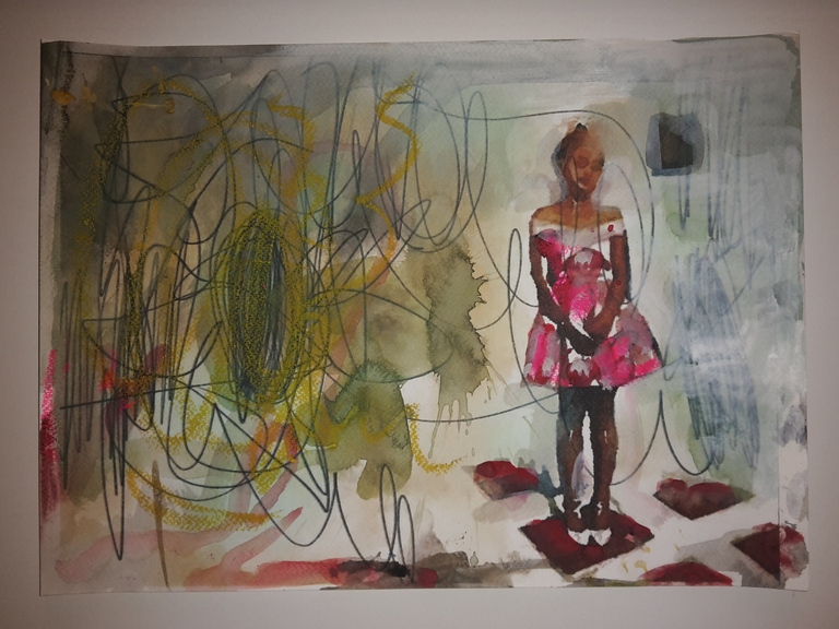 Peter Klashorst - gemengde techniek op aquarel papier - Asian teen kopen? Bied vanaf 65!