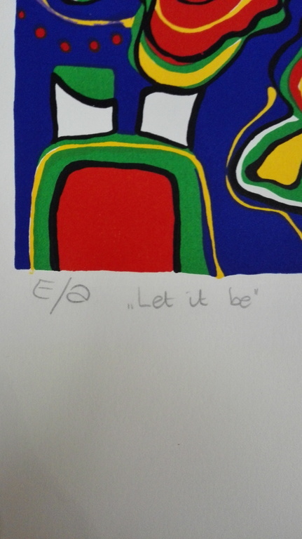 MARIANNE NAEREBOUT  Grote Zeefdruk  (50x60cm)  LET IT BE  Handgesigneerd kopen? Bied vanaf 45!