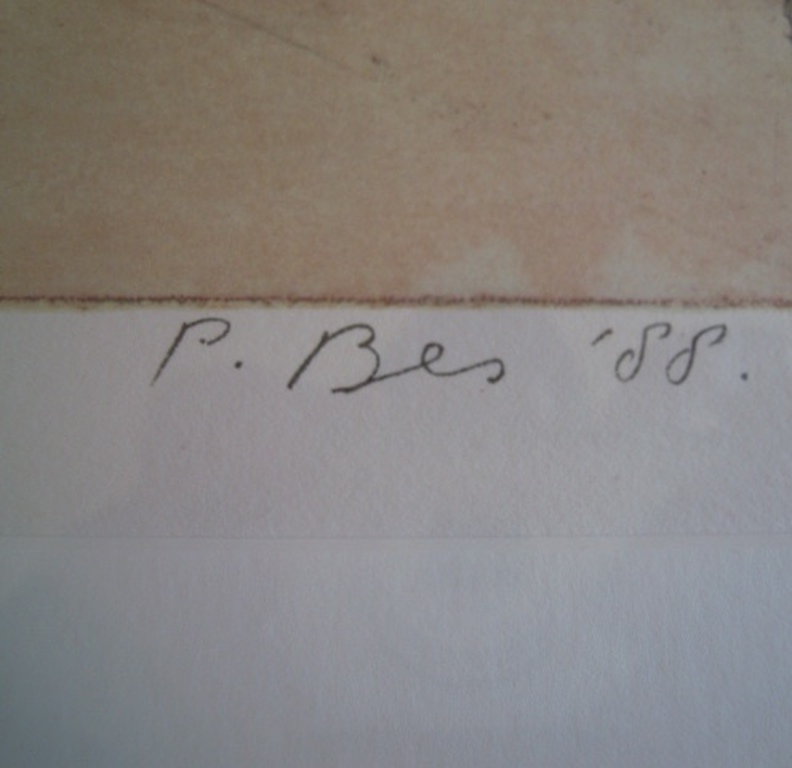 Prachtige litho PETER BES 123/200 -DOWNTOWN 86 X 76 cm   kopen? Bied vanaf 65!