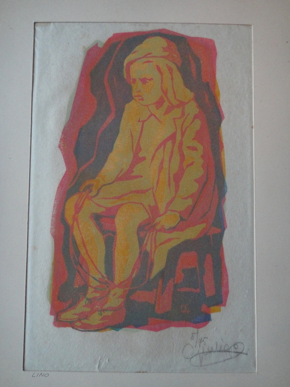 Geert Geerligs (1919-1989), linosnede , portret van een zittende man kopen? Bied vanaf 1!