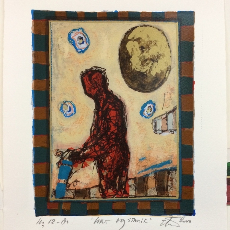 ERIC TOEBOSCH Zeefdruk GOUDEN BALLEN uit 2000 Handgesigneerd verkocht voor € 40!