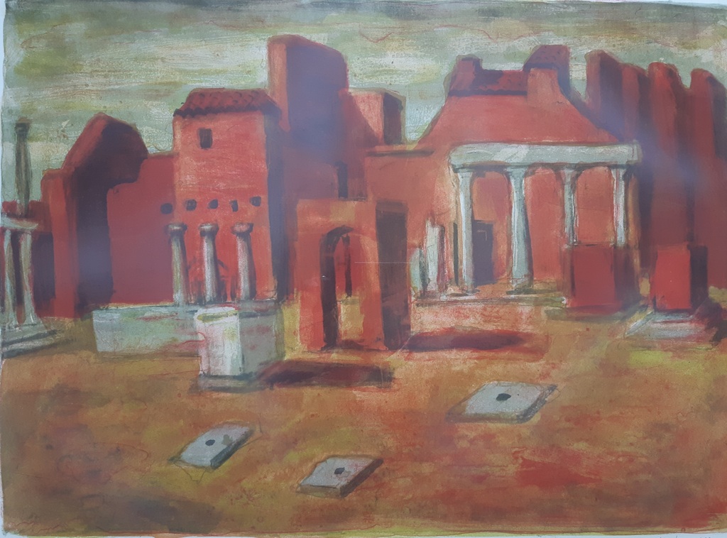 Jeroen Hermkens - Jeroen Hermkens - Pompei II - kleurenlitho verkocht voor € 50!