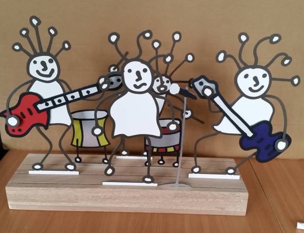 Paul Kostabi - Hand gesigneerde sculptuur - Family Band kopen? Bied vanaf 250!