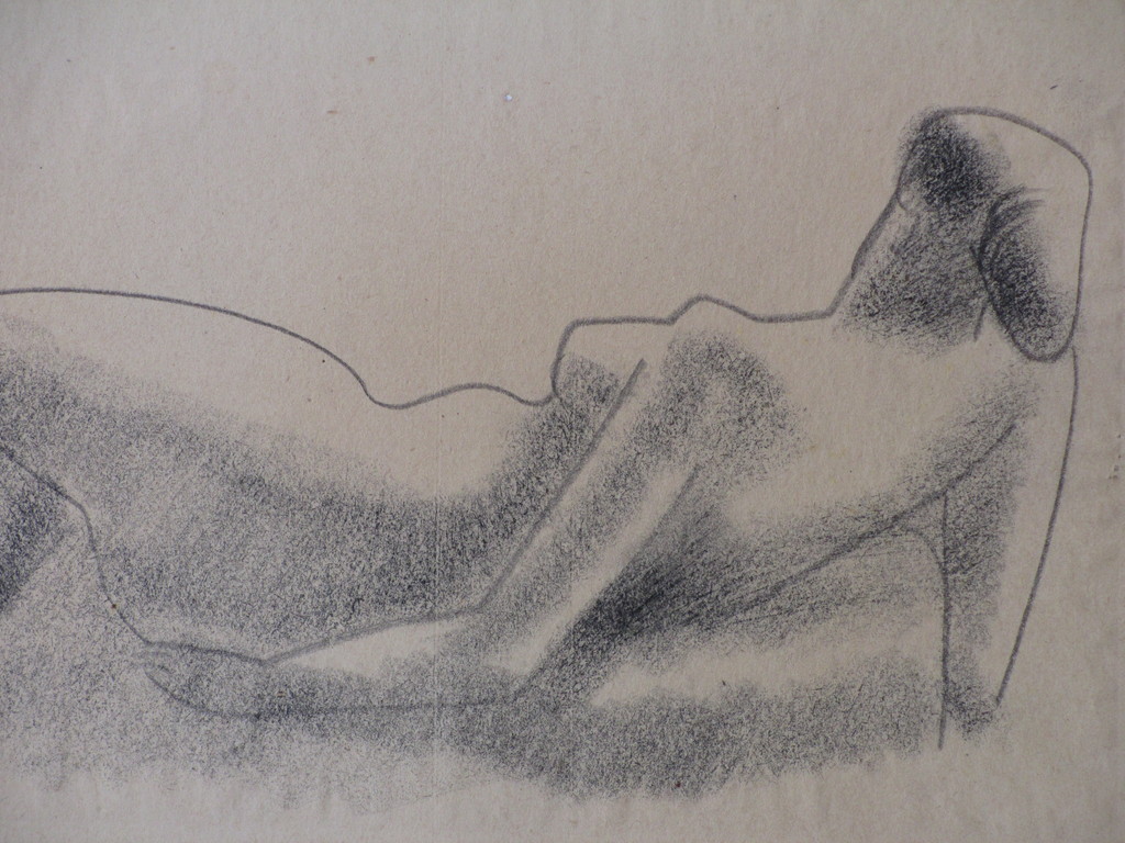 Rob Stultiens, Liggend Naakt, Tekening kopen? Bied vanaf 35!