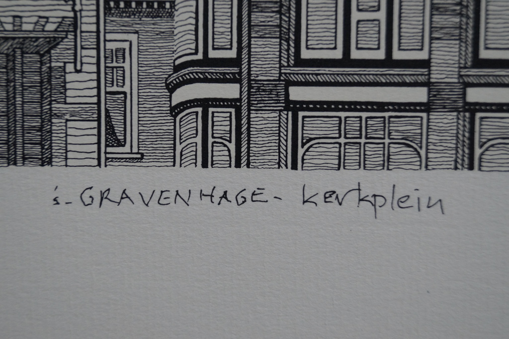 Sees Vlag - gesigneerde zeefdruk -  's Gravenhage Kerkplein kopen? Bied vanaf 40!