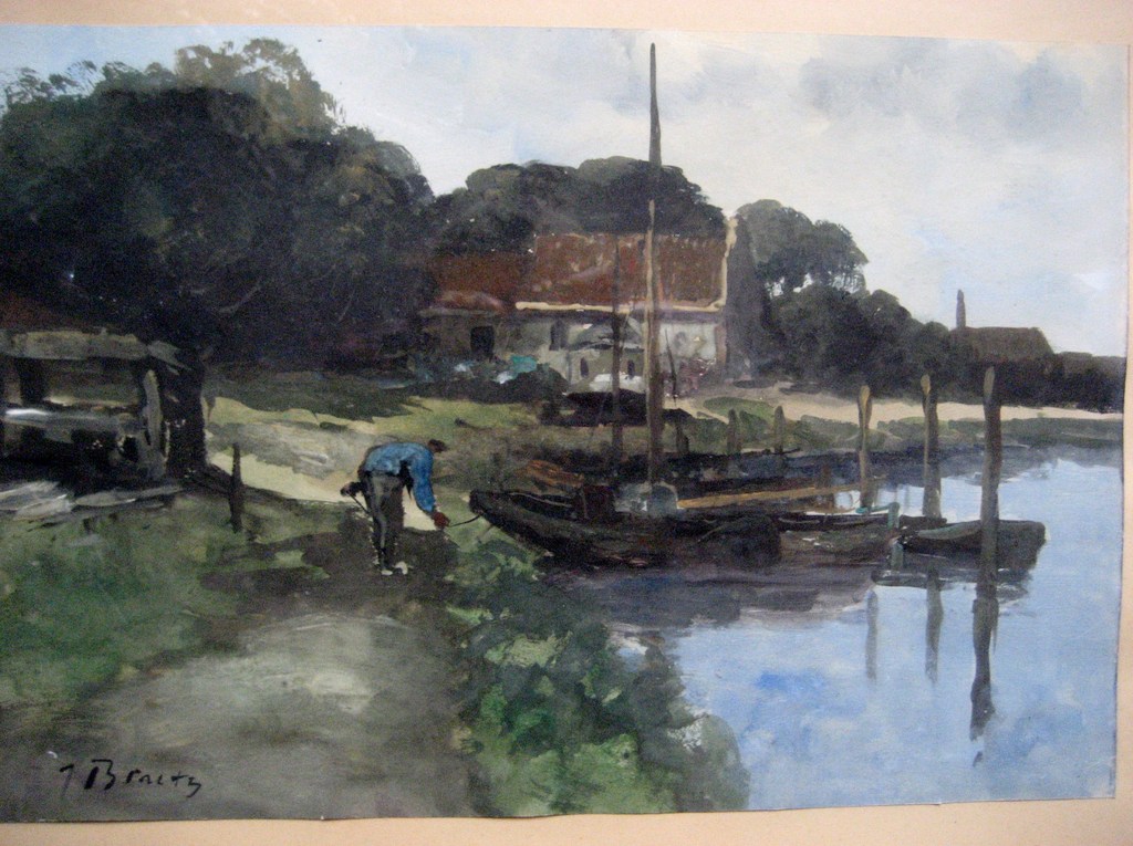 J.Brants gesigneerde antieke aquarel kopen? Bied vanaf 60!