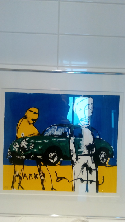 Herman Brood zeefdruk 40x35 cm, Mark II Jaguar.  kopen? Bied vanaf 20!