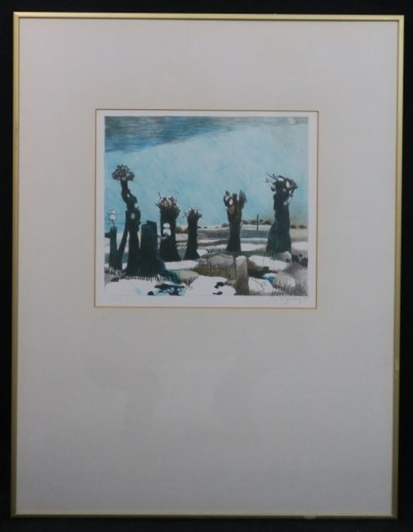 Nicolaas Wijnberg: Litho, Z.T. Knotwilgen - Ingelijst kopen? Bied vanaf 1!