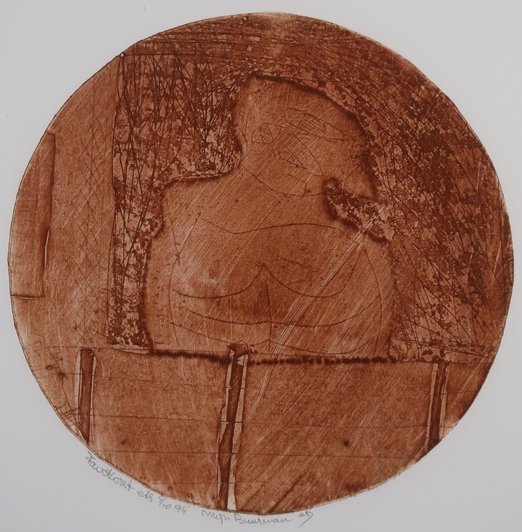 Frits Anton van der Horst: Ets, Mijn buurman - Ingelijst kopen? Bied vanaf 1!