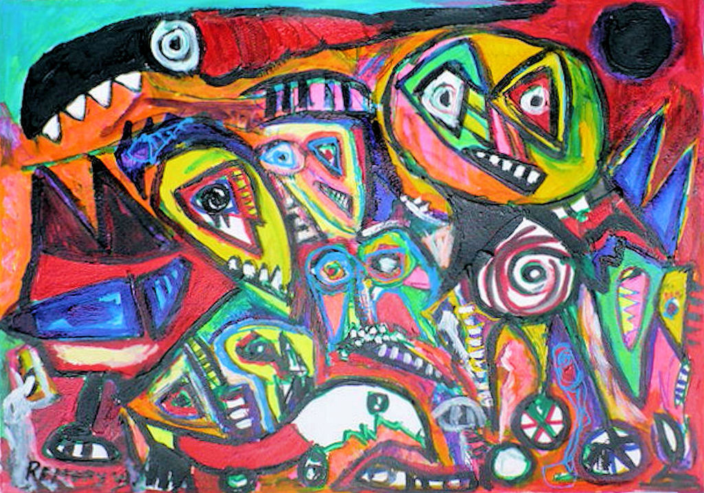 protest-gemengde techniek op papier-handgesigneerd en certificaat verkocht voor € 80!