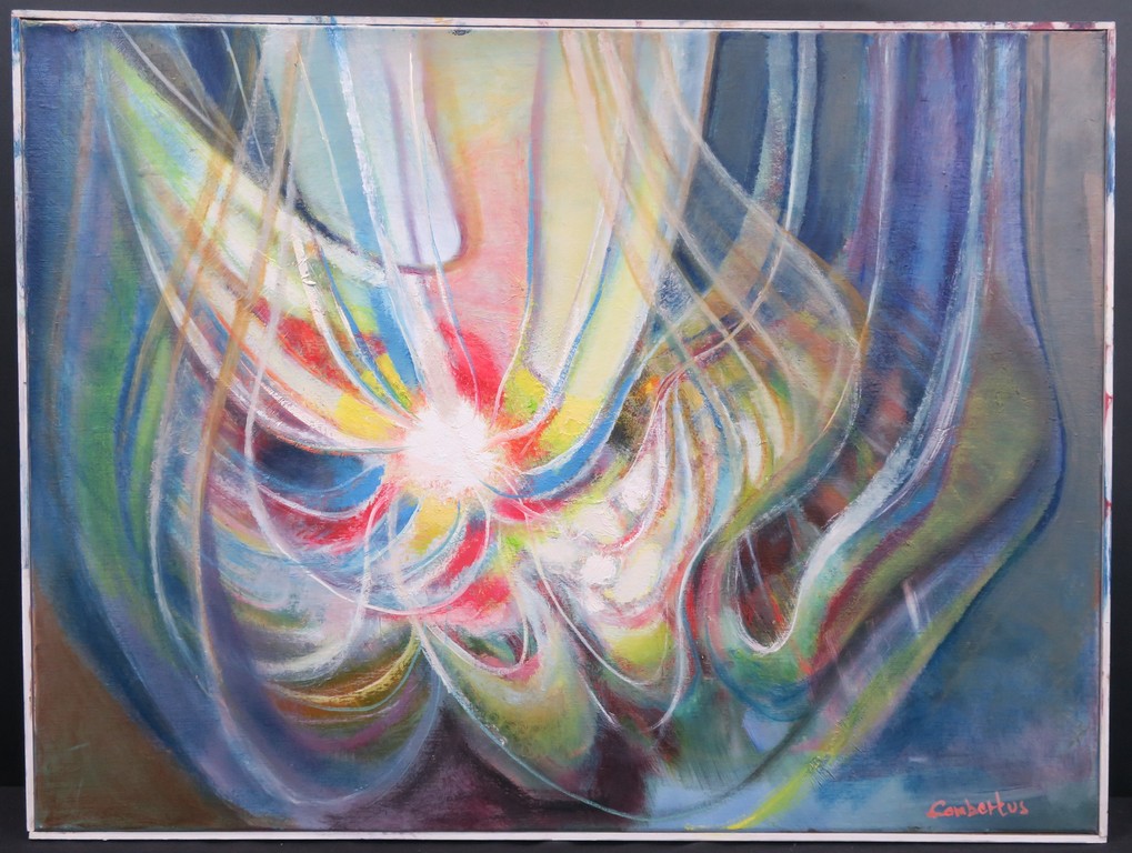 Lambertus de Jong: Olieverf op doek, Zonder titel - Ingelijst verkocht voor € 75!