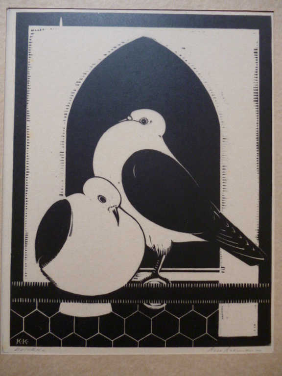 Cornelis Adrianus Koeman - houtsnede - Duiven kopen? Bied vanaf 50!