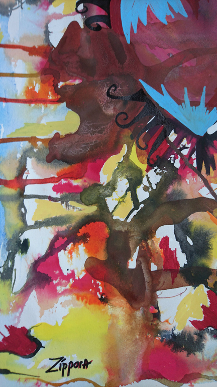 Zippora Meijer    Hidden Muse   acrylinkt op 220 grams aquarelpapier kopen? Bied vanaf 1!
