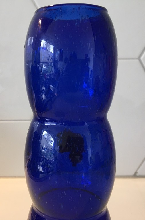 Ritzenhoff Glaswerke Marsberg - Cobalt blauw vintage glazen bubbel vaasje kopen? Bied vanaf 15!