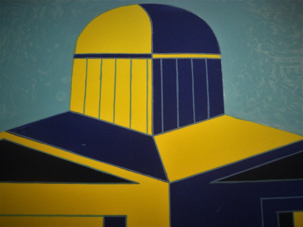 Grote gesigneerde Litho "Compositie in geel en blauw" van Ko Aarts (Hulst 1961)  kopen? Bied vanaf 1!