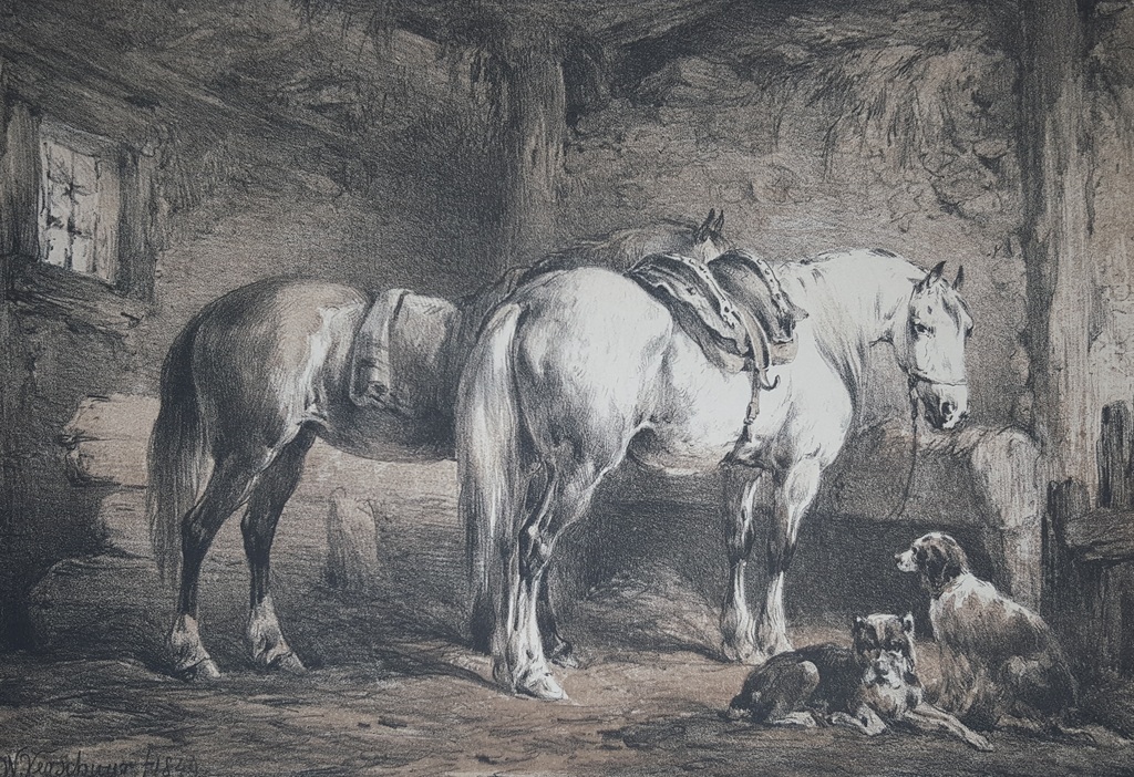 Wouterus Verschuur sr. (1812-1874)-Litho, gesigneerd in de plaat en gedat. 1849 kopen? Bied vanaf 1!