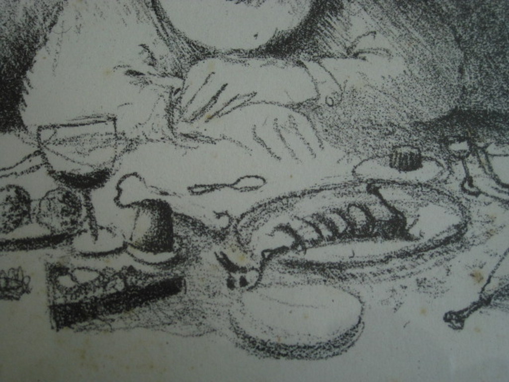 Aparte gesigneerde lithografie van Metten Koornstra (1912-1978) "smakelijk"  kopen? Bied vanaf 1!