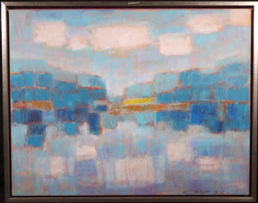 Joep de Bekker: Olieverf op doek, Z.T. Blauw - Ingelijst  kopen? Bied vanaf 350!