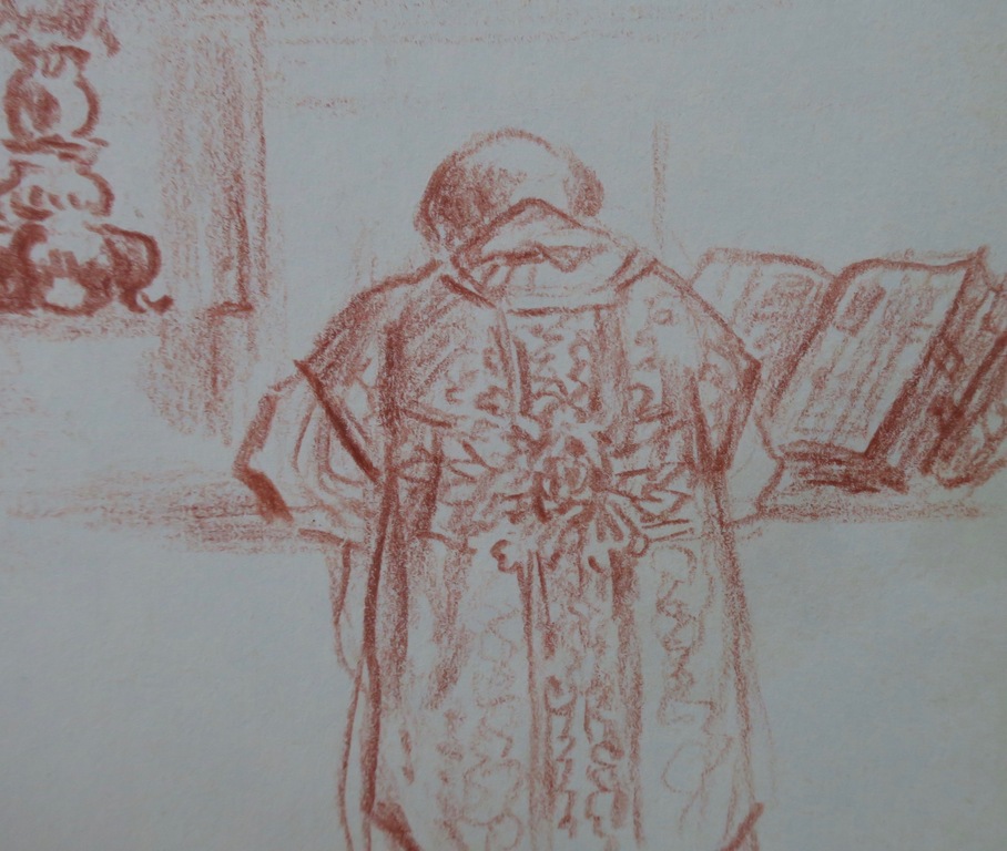 Klaas Fernhout: Lot met 4 tekeningen en 2 aquarellen, Misdienaars kopen? Bied vanaf 1!