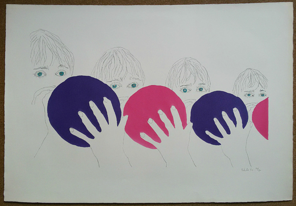 Jacob Zekveld - Kinderen met ballonnen, litho kopen? Bied vanaf 50!