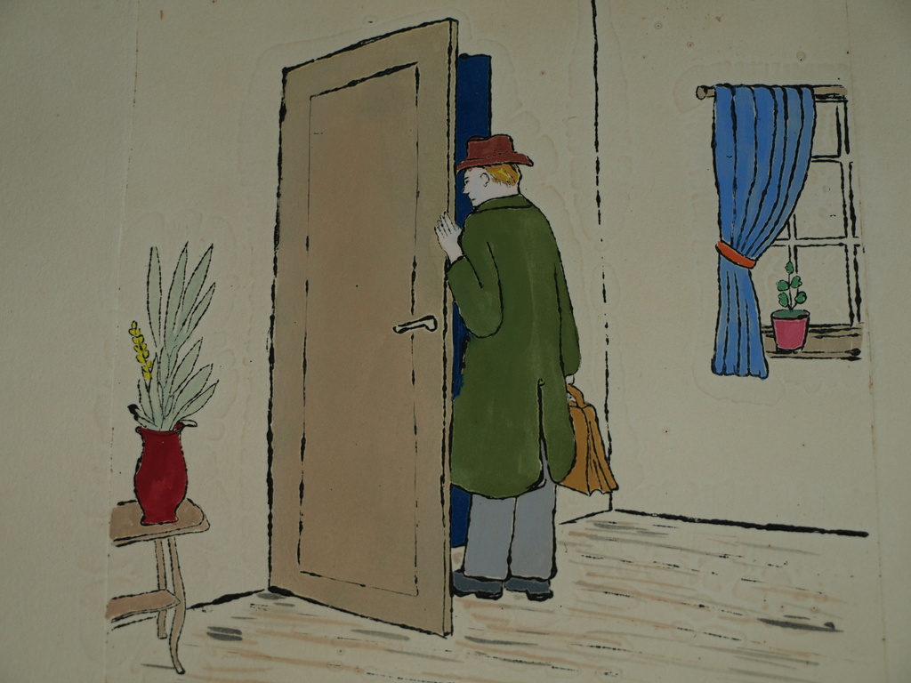 PIETER HOLSTEIN - Ets : Seine Blicke vorsichig...– Gesigneerd - ingelijst -1975  kopen? Bied vanaf 75!