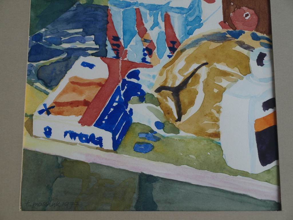 Teun Massink : Aquarel – Binnenkast – gesigneerd & ingelijst – 1977  kopen? Bied vanaf 1!