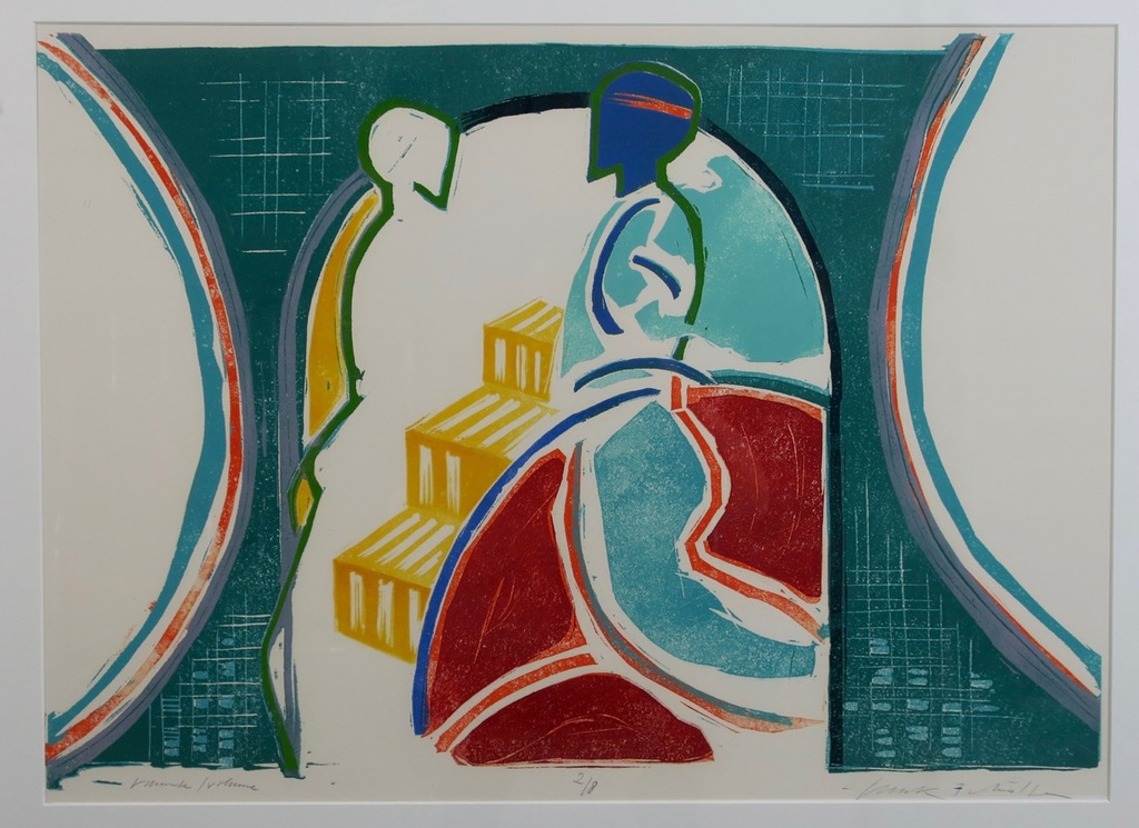 Onbekend gesigneerd: Lino, Ruimte/volume - Ingelijst kopen? Bied vanaf 1!