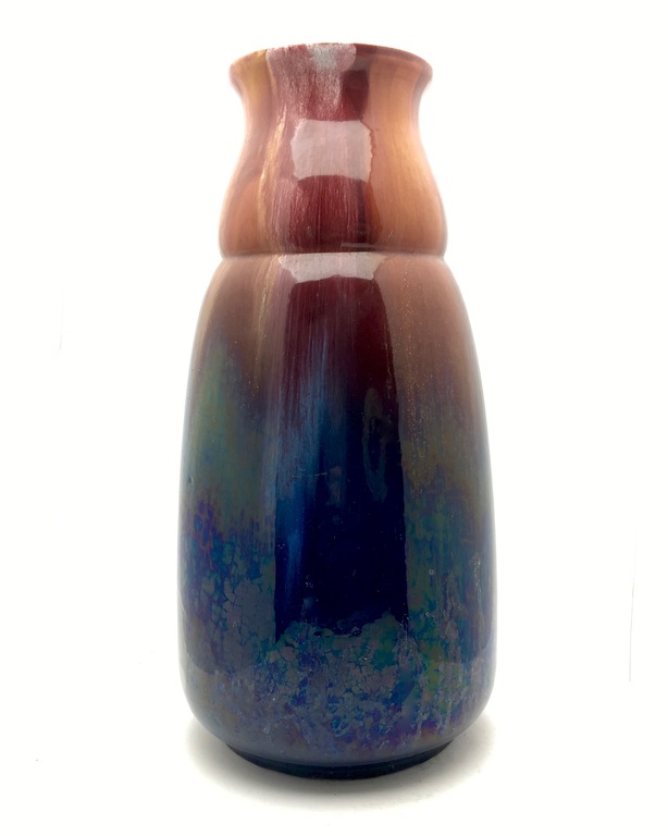 Ongespecificeerd - Faience de Thulin - Grote polychrome art deco vaas met iriserend druipglazuur kopen? Bied vanaf 45!