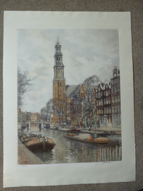 Hendrikus Elias Roodenburg - kleurenets - Westertoren/Prinsengracht, Amsterdam kopen? Bied vanaf 135!