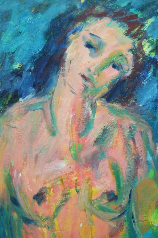 Item: Bernie Autsema (1940) - olieverf op doek - vrouwelijk naakt verkocht voor € 115!