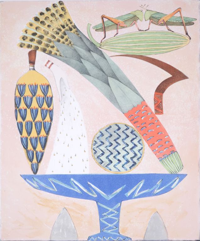 Lon Buttstedt: Kleurenlitho, Food for thought III verkocht voor € 35!
