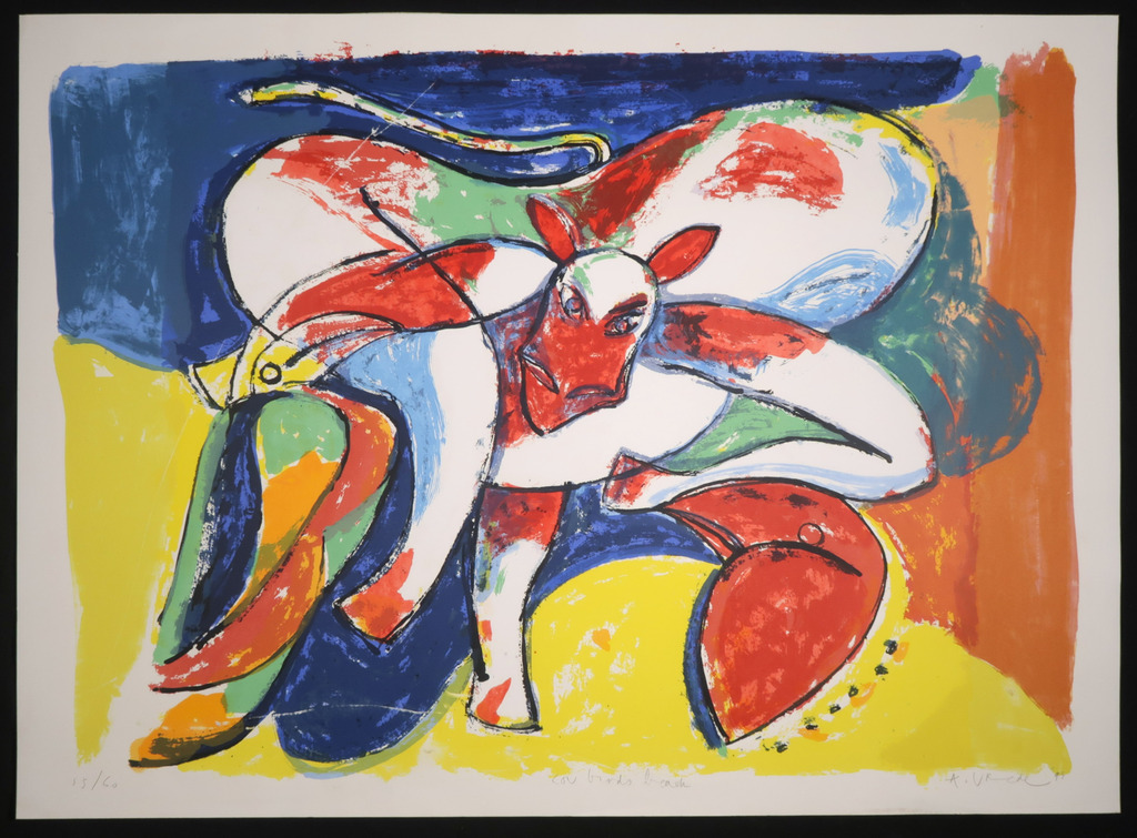 Anton Vrede: Zeefdruk, Cow birds beach kopen? Bied vanaf 1!