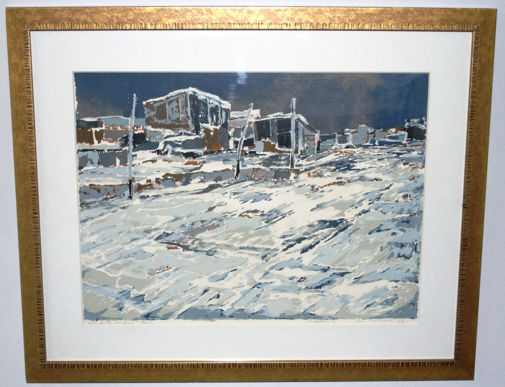 Winterlandschap - zeefdruk oplage 30 - 1977 kopen? Bied vanaf 45!