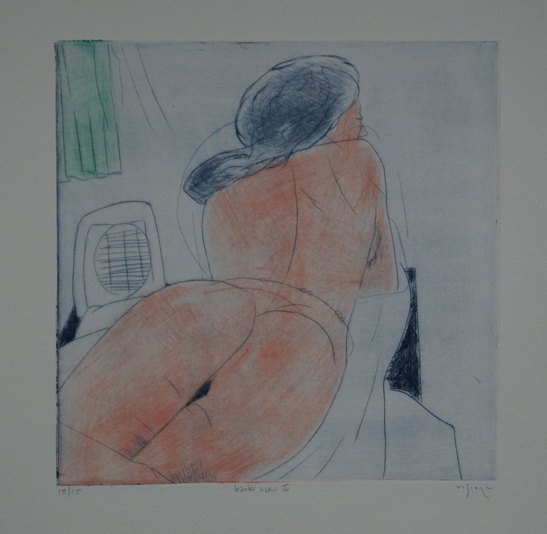Mark Visione - gesigneerde ets - back view II kopen? Bied vanaf 20!