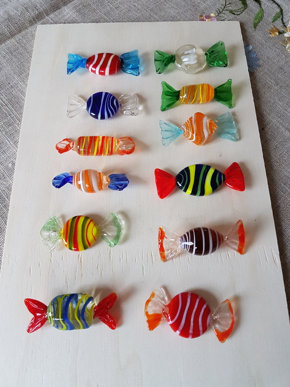 Lot van 12 snoep in Murano glas kopen? Bied vanaf 10!