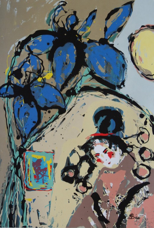 Emeke Buitelaar - lithografie - gesigneerd - 1993 - met boodschap gericht aan .. kopen? Bied vanaf 20!