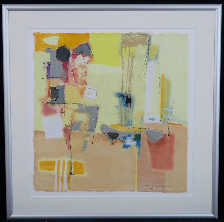 Anneke Peereboom: Zeefdruk, Sunny side II - Ingelijst verkocht voor € 45!