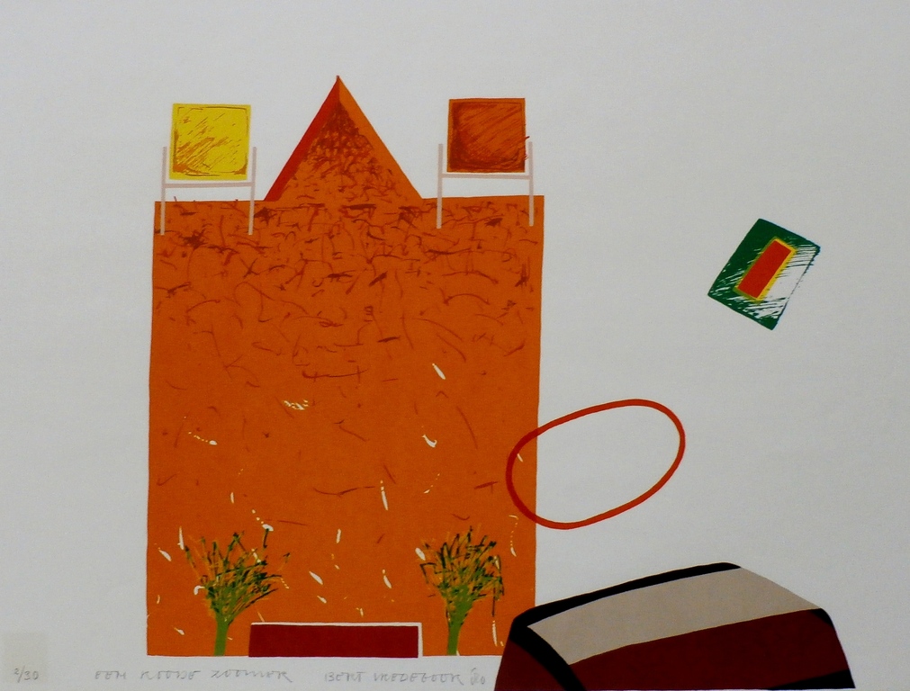 Bert Vredegoor - Zeefdruk - Een roode zoomer - 1980 kopen? Bied vanaf 40!