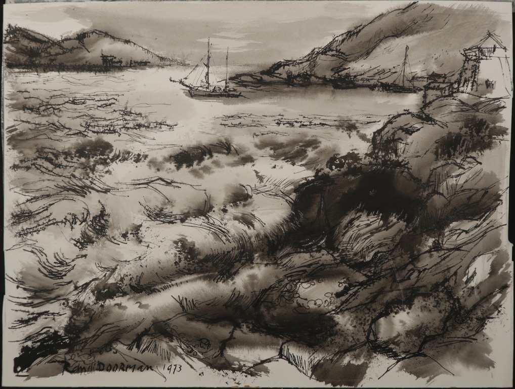 Randi Doorman: Aquarel en pentekening, Zonder titel kopen? Bied vanaf 1!