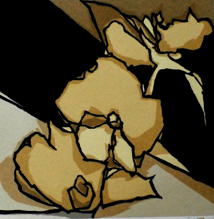 Fon Klement - boardsnede: Les fleurs - 1989 kopen? Bied vanaf 150!