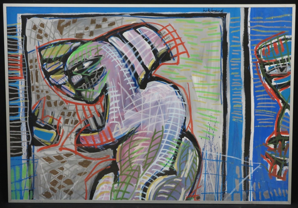 Guido Hillebrand Goedheer: Acryl op papier, Zonder titel - Ingelijst kopen? Bied vanaf 1!