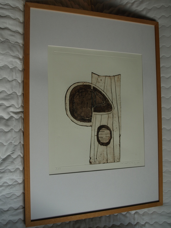 Cees Kortlang – Ets – Vorm - Gesigneerd – 1976 – Oplage 12 - Ingelijst - 63 x 88 cm verkocht voor € 95!