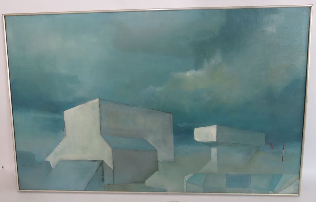 John van der valk, olieverf en potlood op doek: Bunkers - ingelijst kopen? Bied vanaf 1!